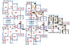Apartment architecture plan in autocad dwg files