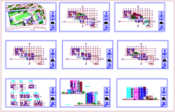 Apartment design view with plan & elevation view with floor dwg file
