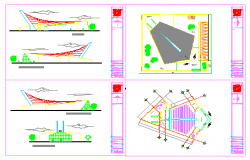 Architectural modern church design drawing 