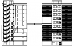 Architecture Layout of Residential Building Elevation dwg file