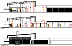 Architecture Layout of Route Hotel Design and Elevation dwg file