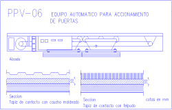 Automatic equipment detail view for driving of door dwg file