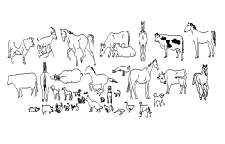 Block of Animals design drawing