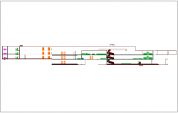 Building section view with stair and floor view dwg file