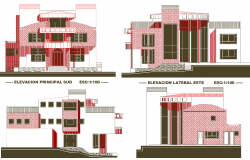 Bungalow Elevation Design autocad file