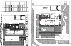 Bungalow Elevation Plan and Section Detail dwg file
