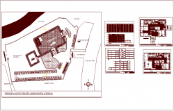 Cancer hospital for pediatric layout plan with section and elevation view dwg file