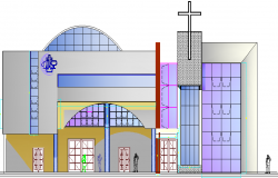 Church Architecture Design and Plan dwg file 