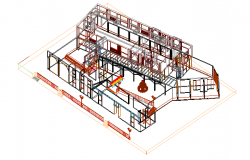 Civic Center Architecture Design and Elevation dwg file