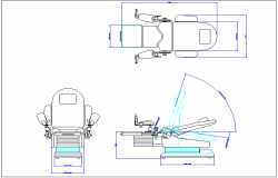 Clinic view of doctor room dwg file