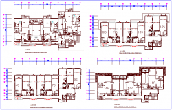 Cold water piping level view of house building dwg file