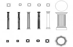 Column Capital blocks dwg file