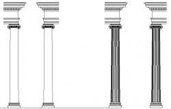 Column and Capital detail dwg file