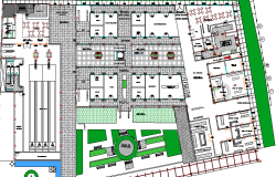 Commercial Center Elevation and Section Plan dwg file