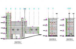 Corporate Building Plan and Elevation dwg file.