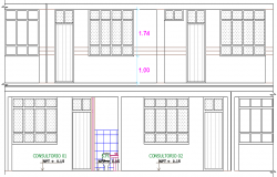 Corporate Office Design and Elevation Plan dwg file