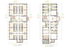 Corporate office with Employees Bedroom layout plan