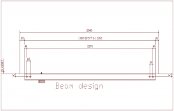 Design of beam with dimension view dwg file