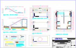 Design view of stair with structural detail view dwg file