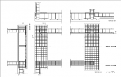 Details of beams, footings and reinforced foundation 