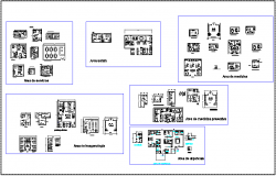Different area design view of hospital with dimension dwg file