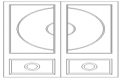 Door Frame Design and Front Elevation dwg file