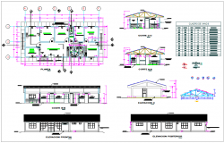 Door and window detail view with plan and elevation of hospital dwg file