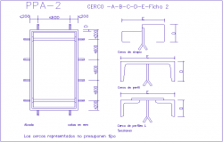 Door design with view of sheet metal fence dwg file