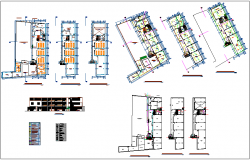 Education center of school plan and section view with sanitary and electrical view dwg file