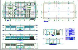 Educational workshop view of collage with plan and elevation view with door and window view with schedule dwg file