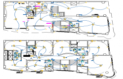 Electric Installation of Three Star Hotel Elevation dwg file