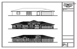 Elevation design drawing of Bungalow design drawing
