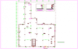 Fire fighting layout of ground floor of building dwg file