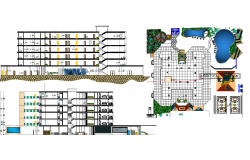 Five Star Hotel Project Elevation Plan dwg file