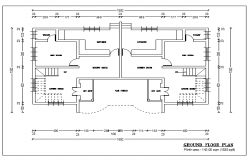 Floor plan of a Twin house dwg file