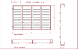 Folding closer design view with sectional view dwg file