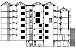 Front Elevation of Five Star Hotel Design dwg file