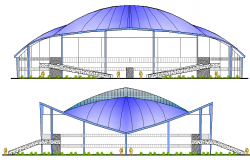 Government Museum Architecture Design and Elevation dwg file.