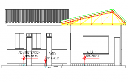 Government School Design and Elevation dwg file