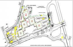 Ground Floor of Residential Building Elevation dwg file