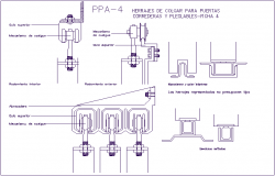 Hanging tool design view for door dwg file