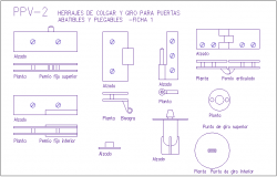 Hanging tool of door and folding view of door dwg file