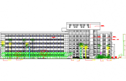 High Court Building Elevation design dwg file