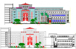 High Court Building Elevation design dwg file