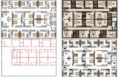 Hotel Layout plan with Furniture detail dwg file