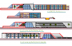 Hotel Section plan and Elevation Design 