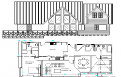 House Architecture Plan, Structure and Elevation dwg file