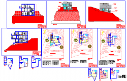 House on mountain architecture design in autocad dwg files