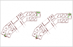 Information office building water line single line view dwg file