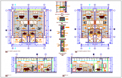 Interior view of pediatric hospital plan and elevation view dwg file